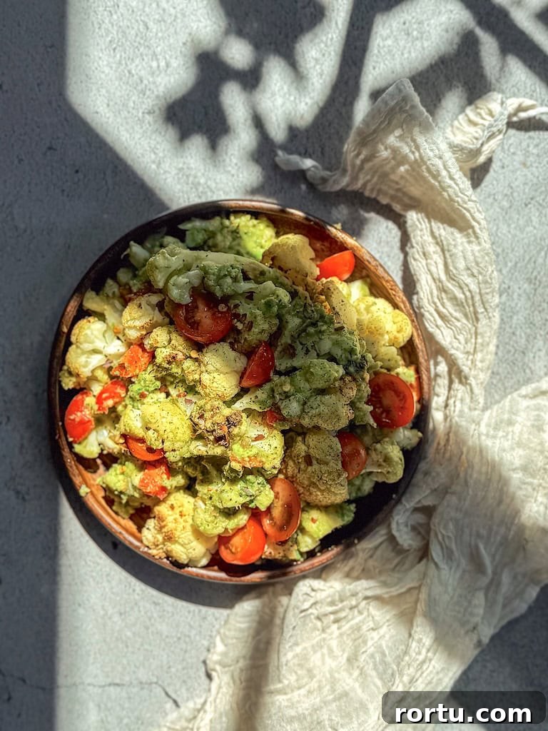 Roasted Cauliflower with Guacamole