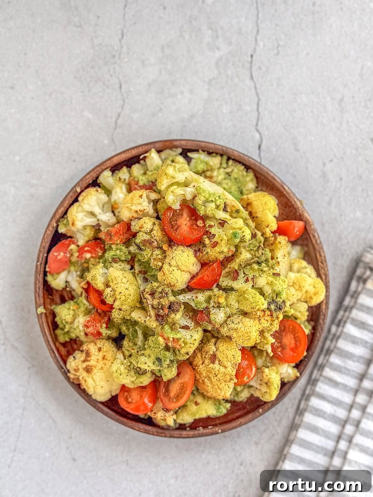 Roasted Cauliflower with Guacamole