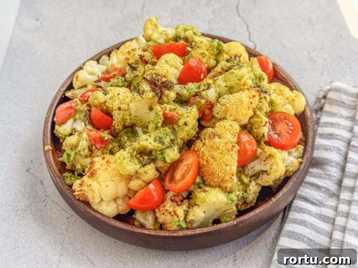 Roasted Cauliflower with Guacamole