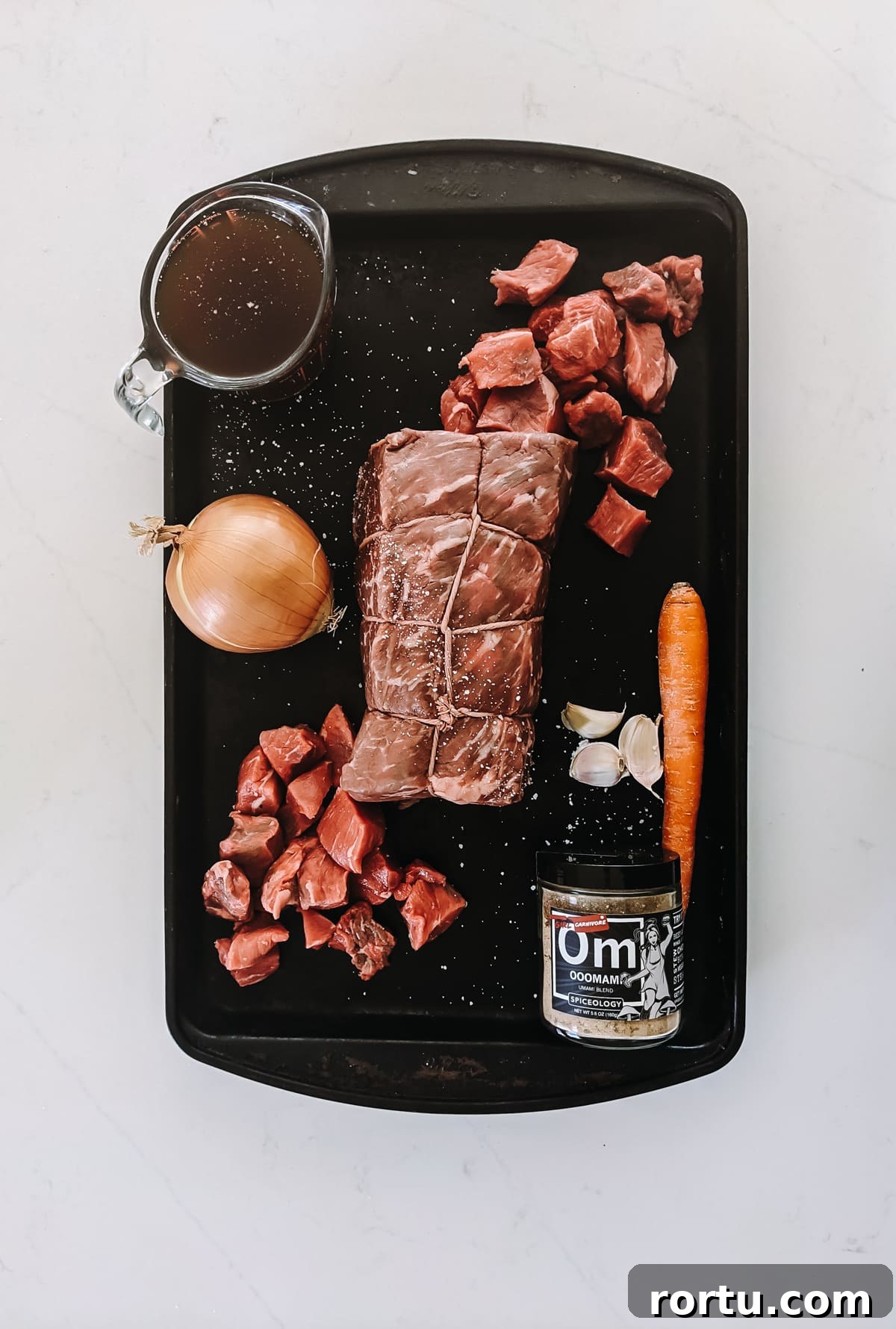 Tender Slow-Roasted Eye Round: Juicy, Melts in Your Mouth 5 Ingredients for this recipe.