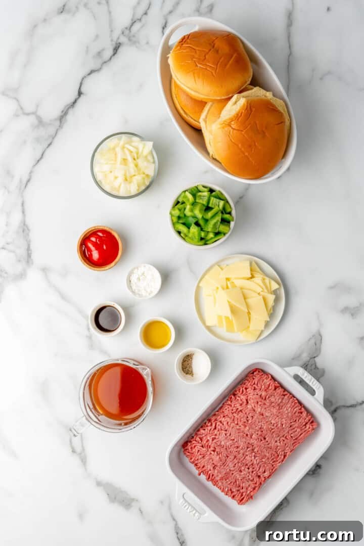 Philly Cheesesteak Sloppy Joes Recipe — Savory Sandwich Twist 3 ingredients for Philly Cheesesteak Sloppy Joes