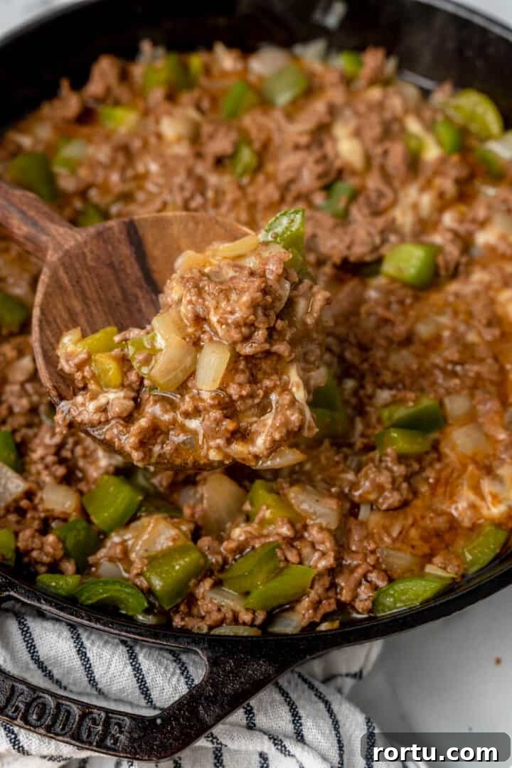 Philly Cheesesteak Sloppy Joes Recipe — Savory Sandwich Twist 7 img 18710 6