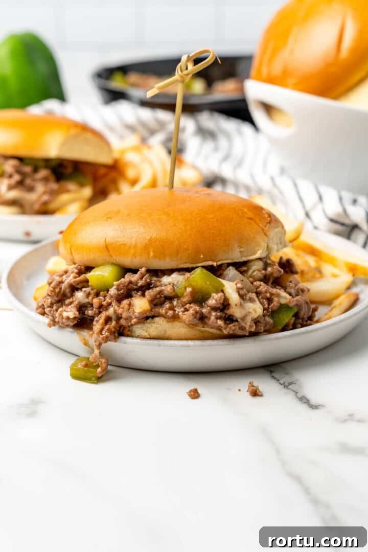 Philly Cheesesteak Sloppy Joes Recipe — Savory Sandwich Twist 9 img 18710 8