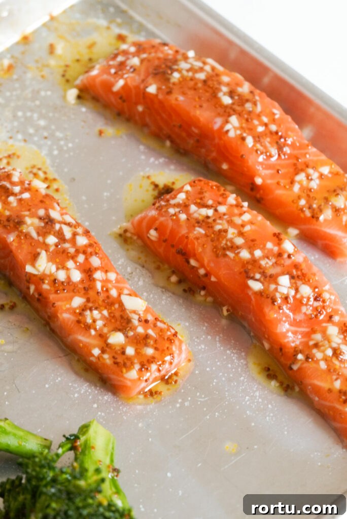 Maple Mustard Baked Salmon Recipe for Tender Glazed Fillets 7 raw salmon with maple mustard glaze