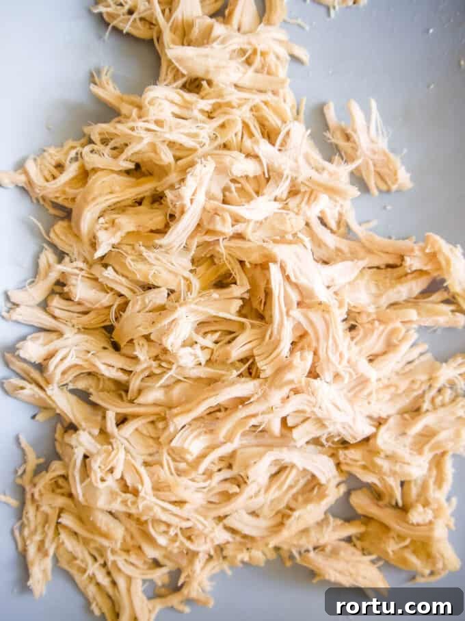 Slow Cooker Chicken Pot Pie Soup — Whole30, Paleo, Dairy-Free 6 Shredded chicken.