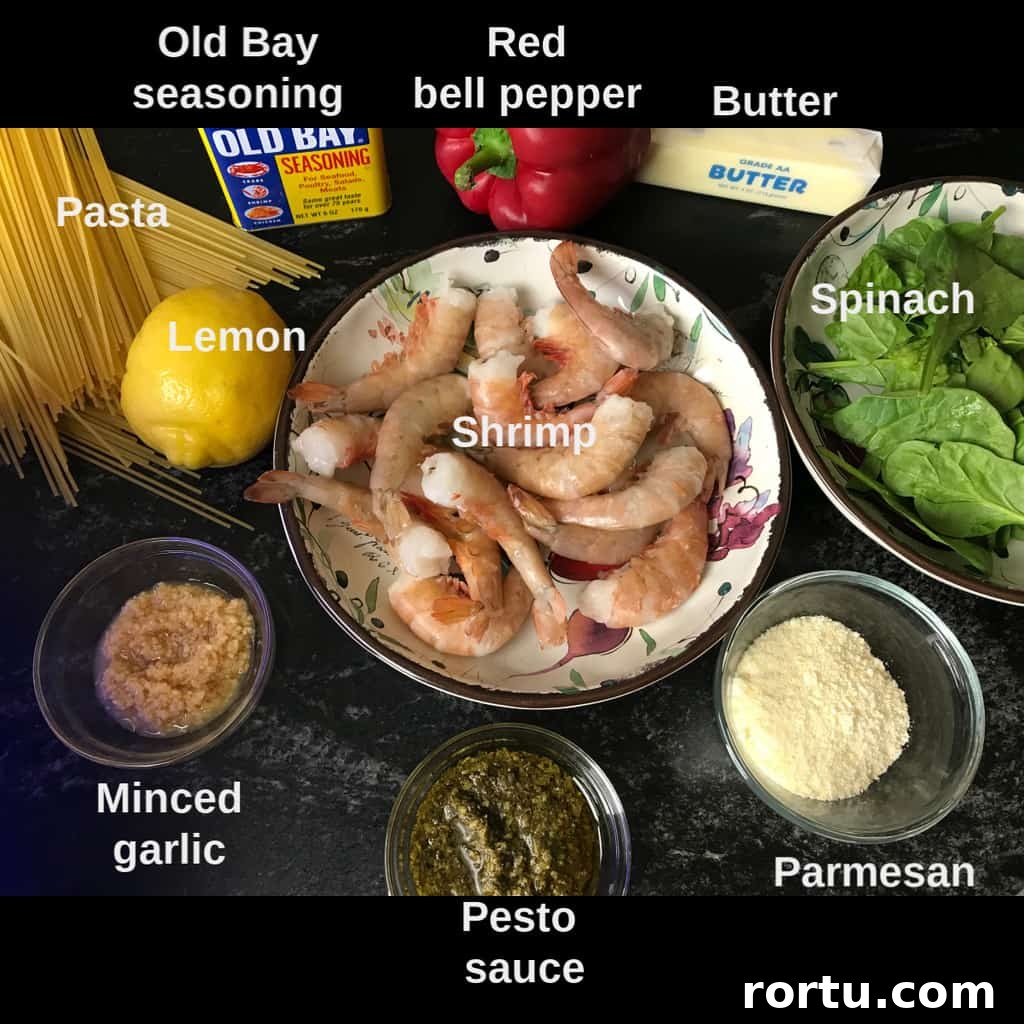 Labeled ingredients on counter