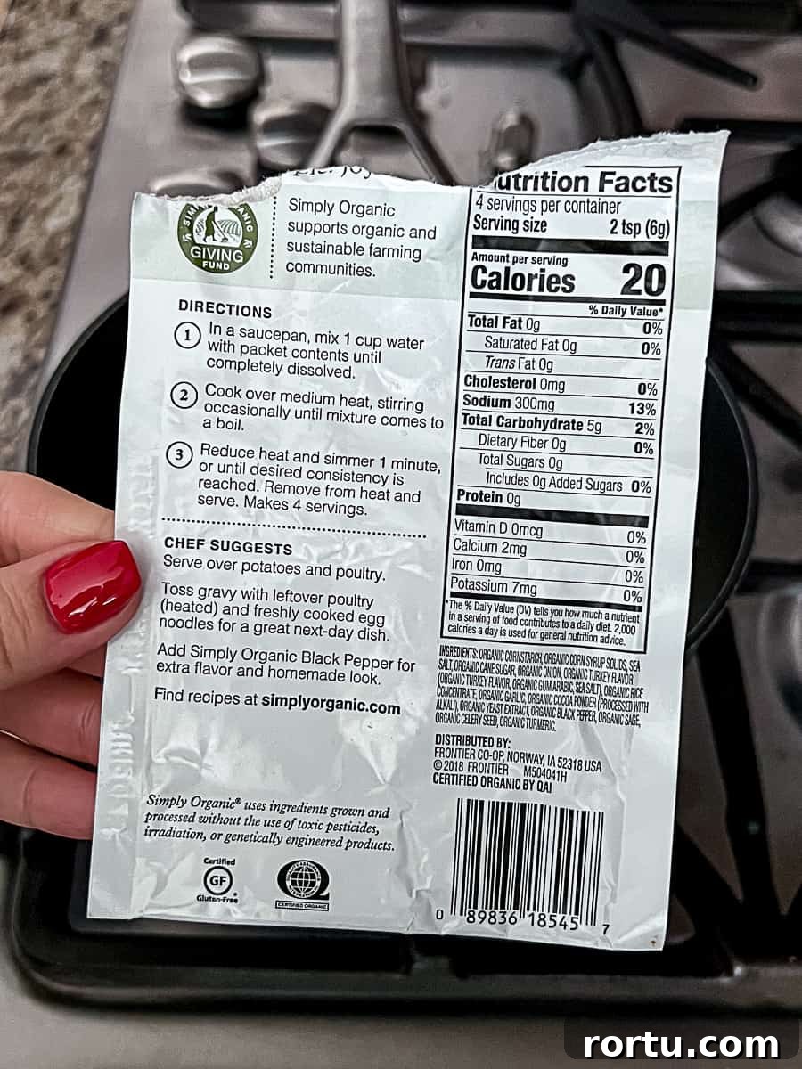 Simply Organic Turkey Gravy Packet Recipe Instructions