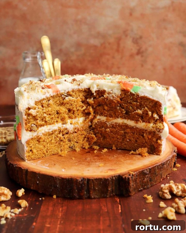 Ultimate Carrot Cake with Light Fluffy Cream Cheese Frosting 7 best carrot cake cross section