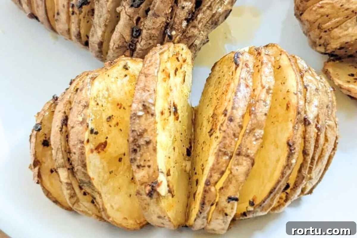 Hasselback potatoes with garlic butter