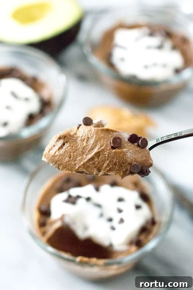 Chocolate Avocado Pudding with Coconut and Peanut Butter