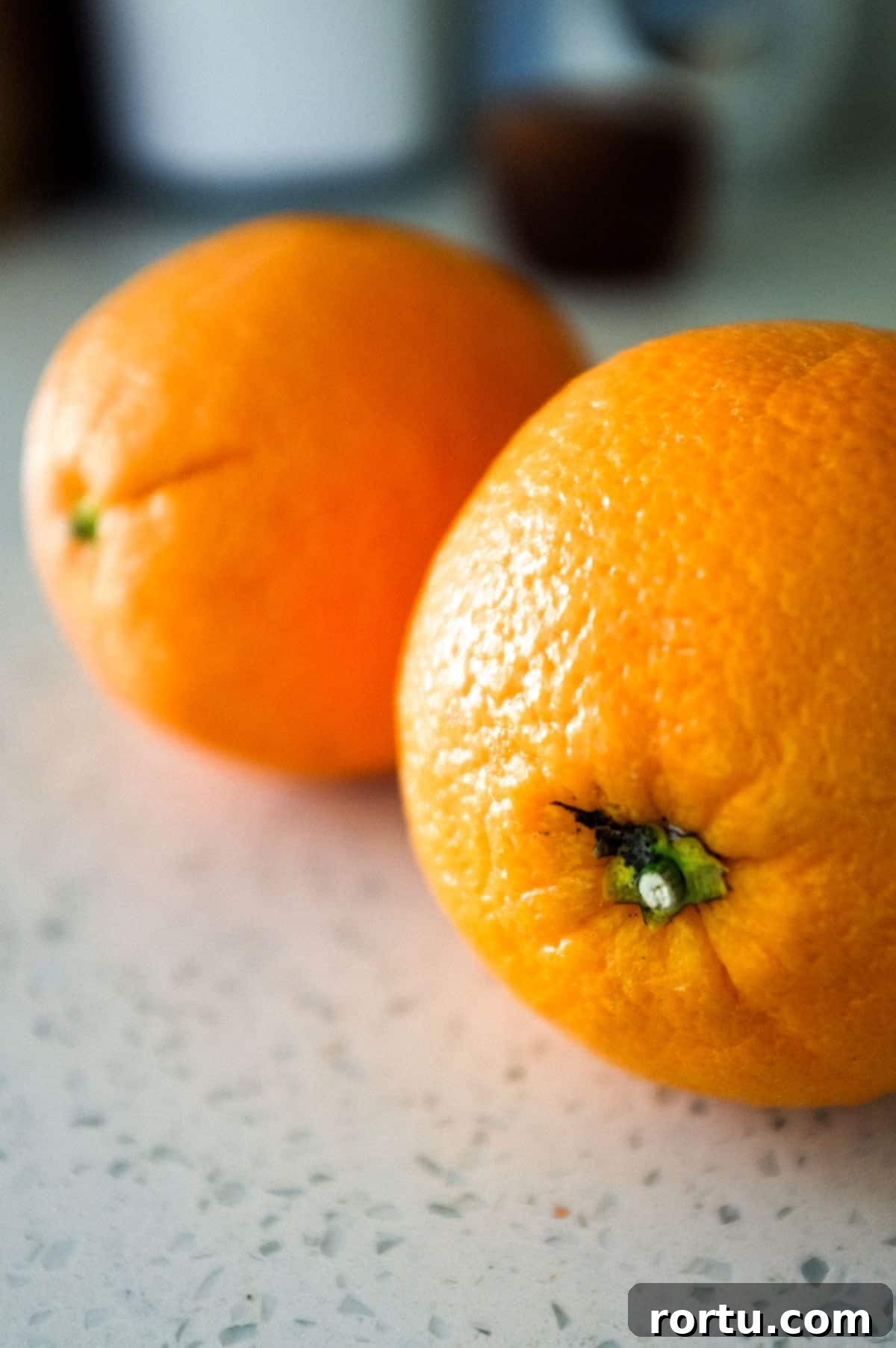 two navel oranges