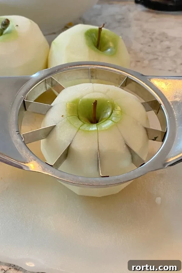 Grandma’s Classic Apple Crisp Recipe for Fall Desserts 3 apple corer