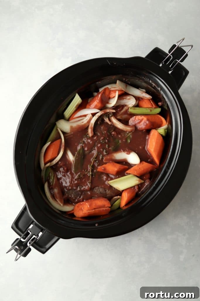 Chuck roast with veggies in a crockpot