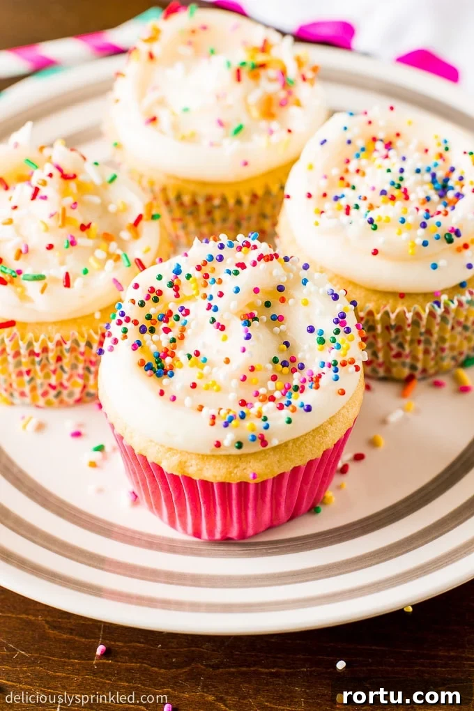 Classic Vanilla Cupcake Recipe with Perfect Buttercream Frosting 6 VANILLA CUPCAKES