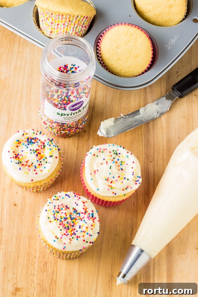 Classic Vanilla Cupcake Recipe with Perfect Buttercream Frosting 7 VANILLA CUPCAKES
