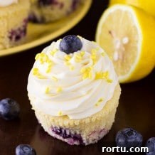 Classic Vanilla Cupcake Recipe with Perfect Buttercream Frosting 10 Lemon Blueberry Cupcakes