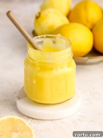 Jar of lemon curd