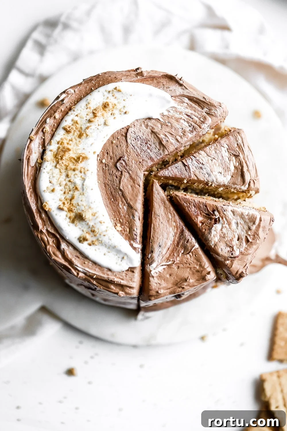 S'mores Layer Cake with Homemade Marshmallow Fluff 16 s'mores cake