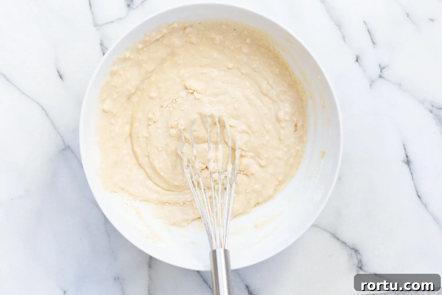 Cake Batter for Our Vegan Pear Upside Down Cake