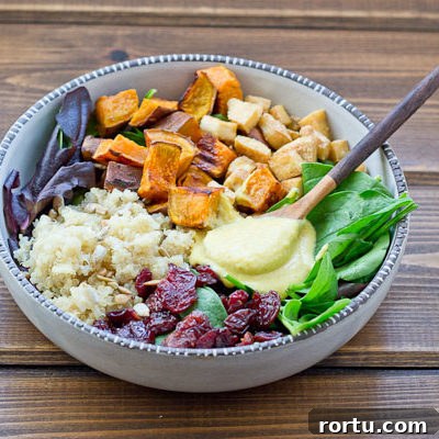 Veggie Power Bowl with Cashew Honey Mustard Dressing