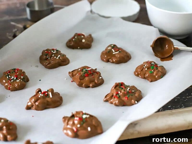 Slow-Cooker Chocolate Candy Recipe: Creamy No-Bake Treat 6 slow cooker candy on a baking sheet