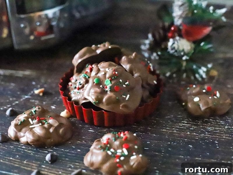 Slow-Cooker Chocolate Candy Recipe: Creamy No-Bake Treat 9 crock pot peanut candy stacked in a bowl
