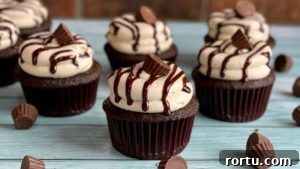 Moist and Fudgy Peanut Butter Cup Cupcakes