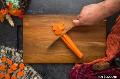 carrots being sliced.