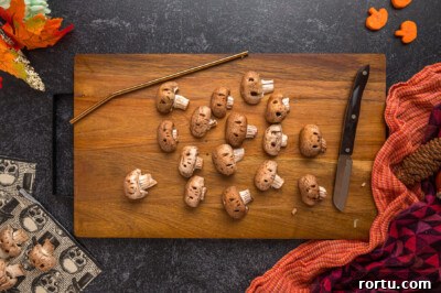 mushrooms turned into skull shapes.