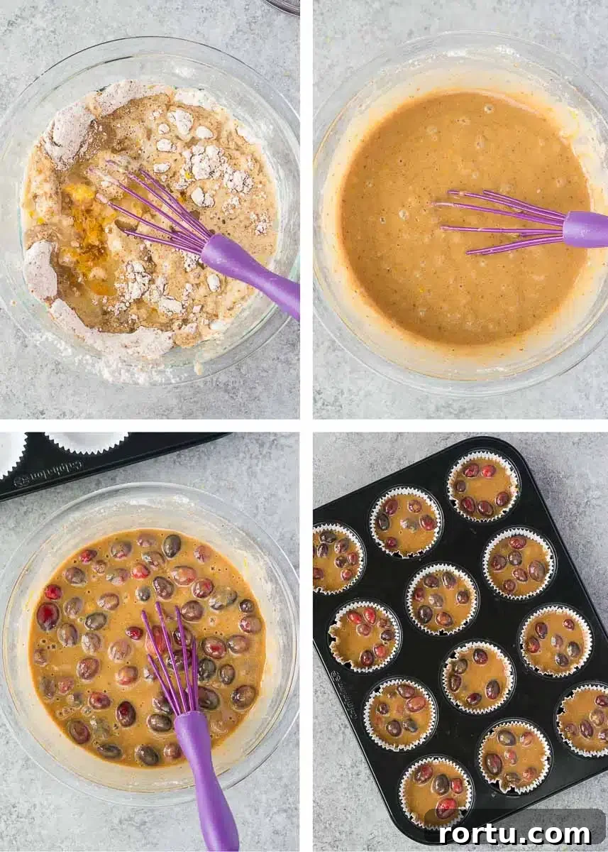 how to make orange cranberry muffins