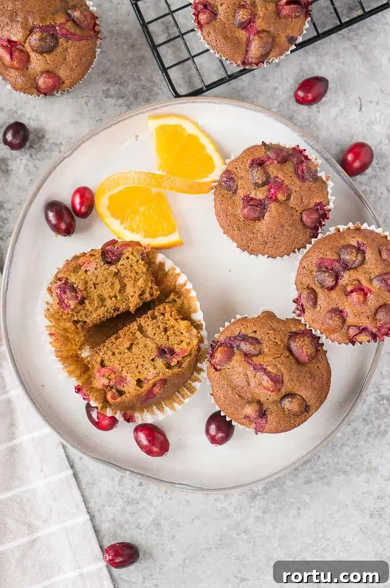 healthy cranberry muffins