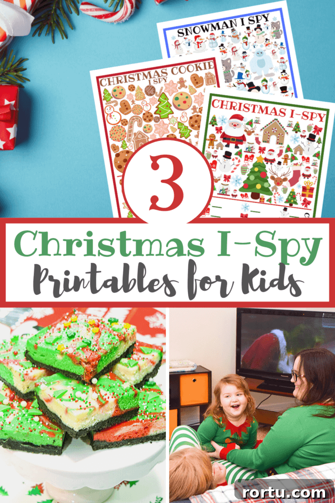 Collage image for Christmas I Spy Printables for kids