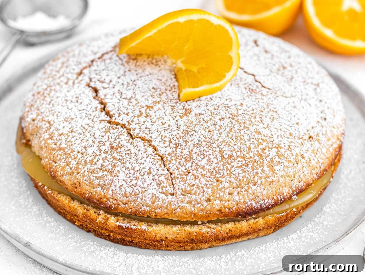 Orange cake on a plate