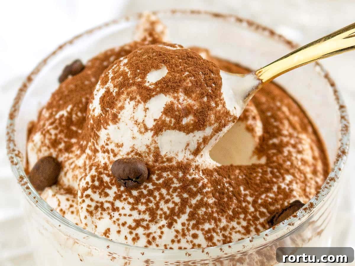 coffee mousse and spoon