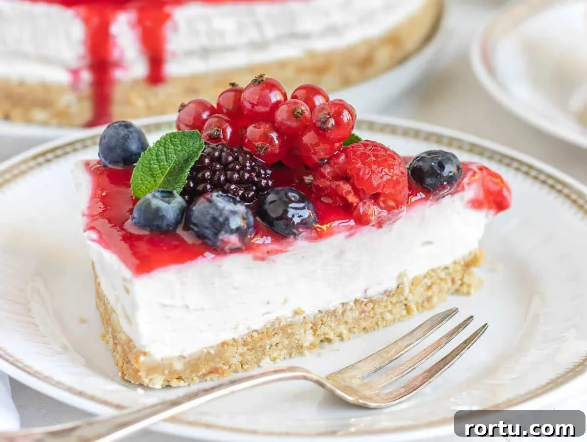 slice of vegan cheesecake