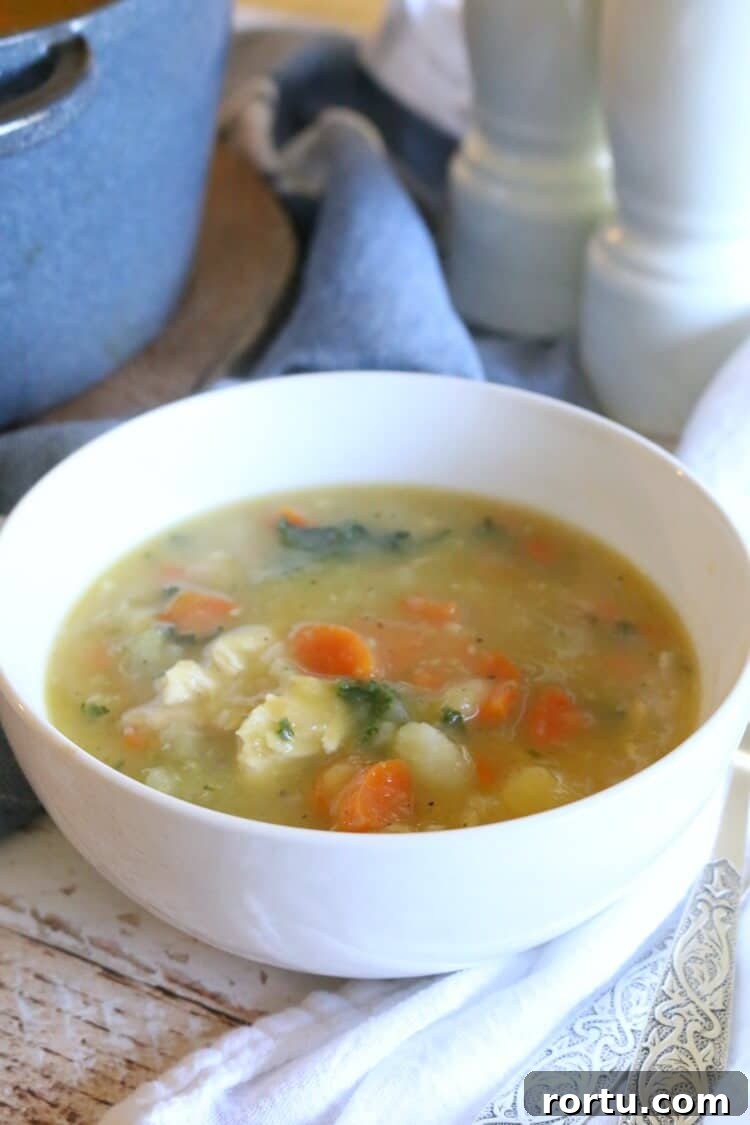 Nourishing Pastured Chicken Stew - Lightly creamy and fully flavorful, this chicken stew boasts nutrition from bone broth, hearty veggies and squash puree. Gluten Free & Whole 30
