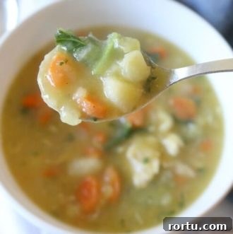 Nourishing Pastured Chicken Stew - Lightly creamy and fully flavorful, this chicken stew boasts nutrition from bone broth, hearty veggies and squash puree. Gluten Free & Whole 30