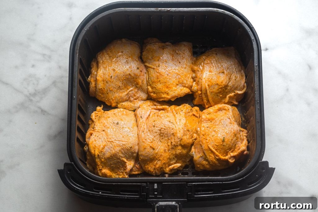 air fryer chicken thighs in the air fryer