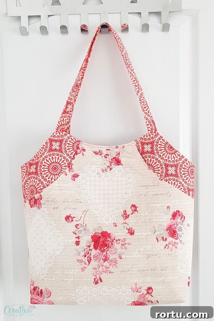 Tote Bag Sewing Pattern with Deep Front Pocket for Everyday Use 2 Pocket tote bag