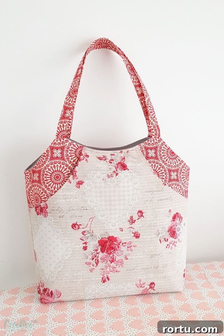 Tote Bag Sewing Pattern with Deep Front Pocket for Everyday Use 4 Front pocket bag