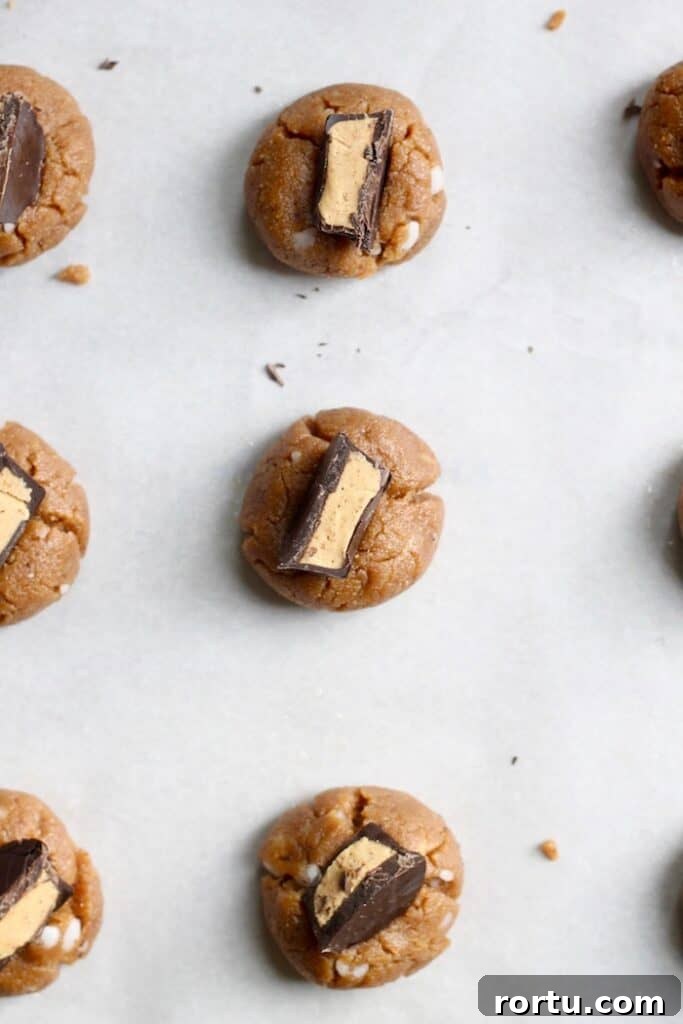 unbaked cookie dough on baking sheet