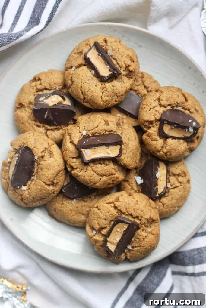 Amazing 1-bowl Vegan Peanut Butter Cup Cookies that come together in not time, zero chilling required! They're just as good as the classic and are gluten-free.