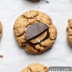 Amazing 1-bowl Vegan Peanut Butter Cup Cookies that come together in not time, zero chilling required! They're just as good as the classic and are gluten-free.