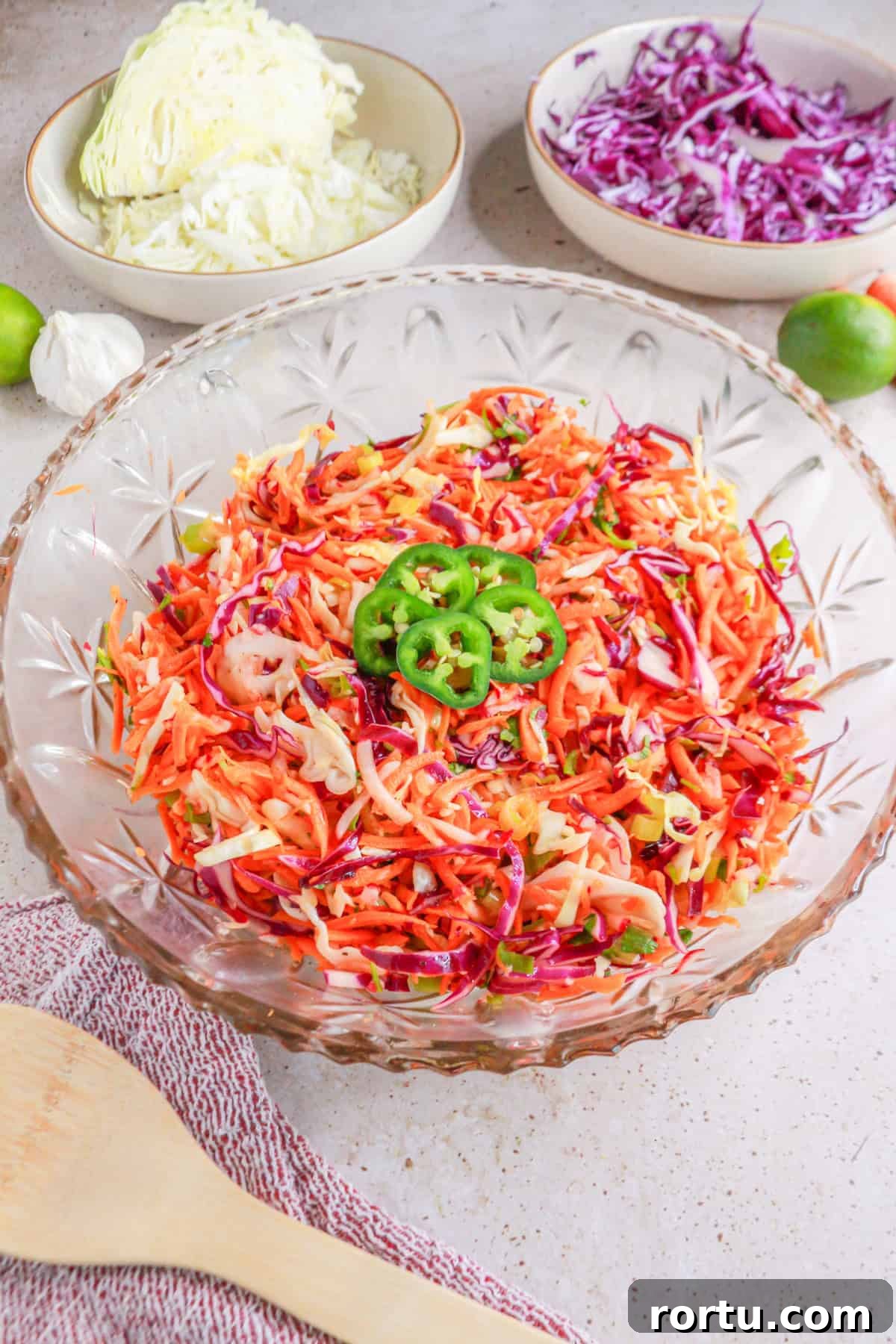 Fresh lime vinaigrette coleslaw