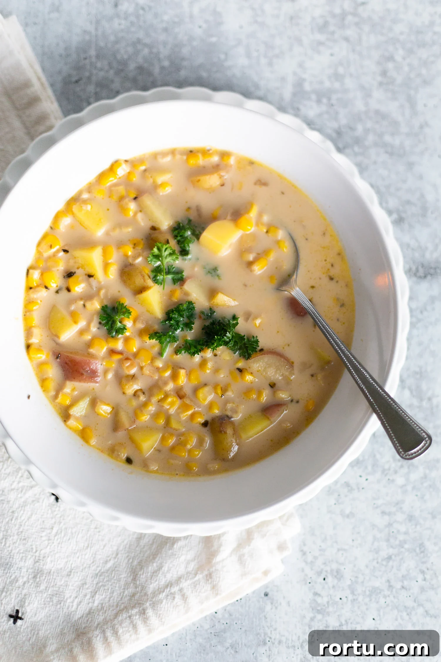 Creamy Corn Chowder Made with Frozen Corn 2 corn chowder made with frozen corn