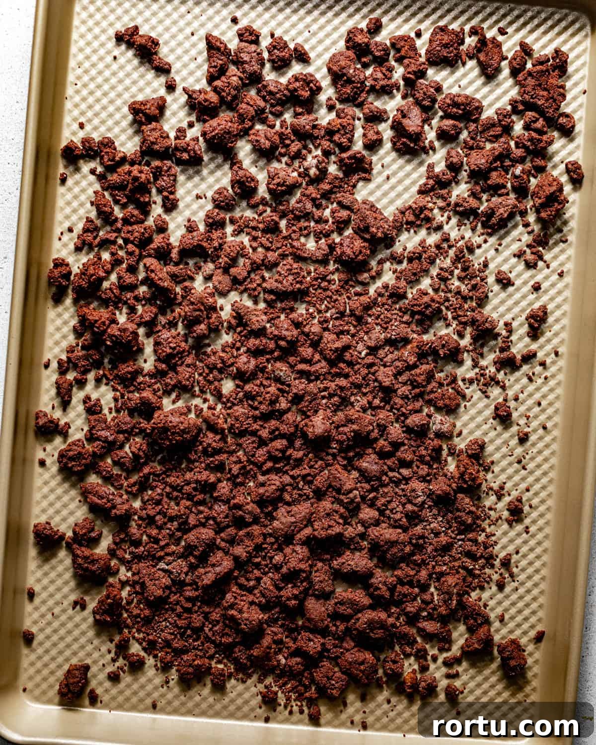 crumble topping on a baking sheet.