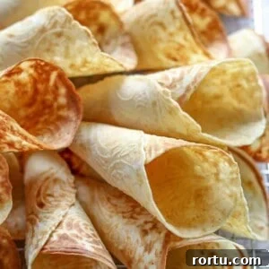 Close up of a pile of krumkaker.