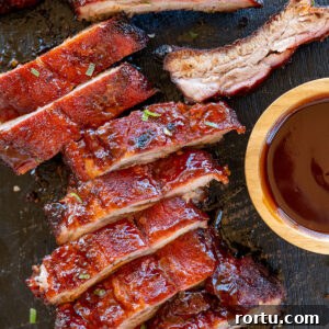 Smoked Baby Back Ribs on the Ninja FlexFlame Grill 3 Sliced Ribs.