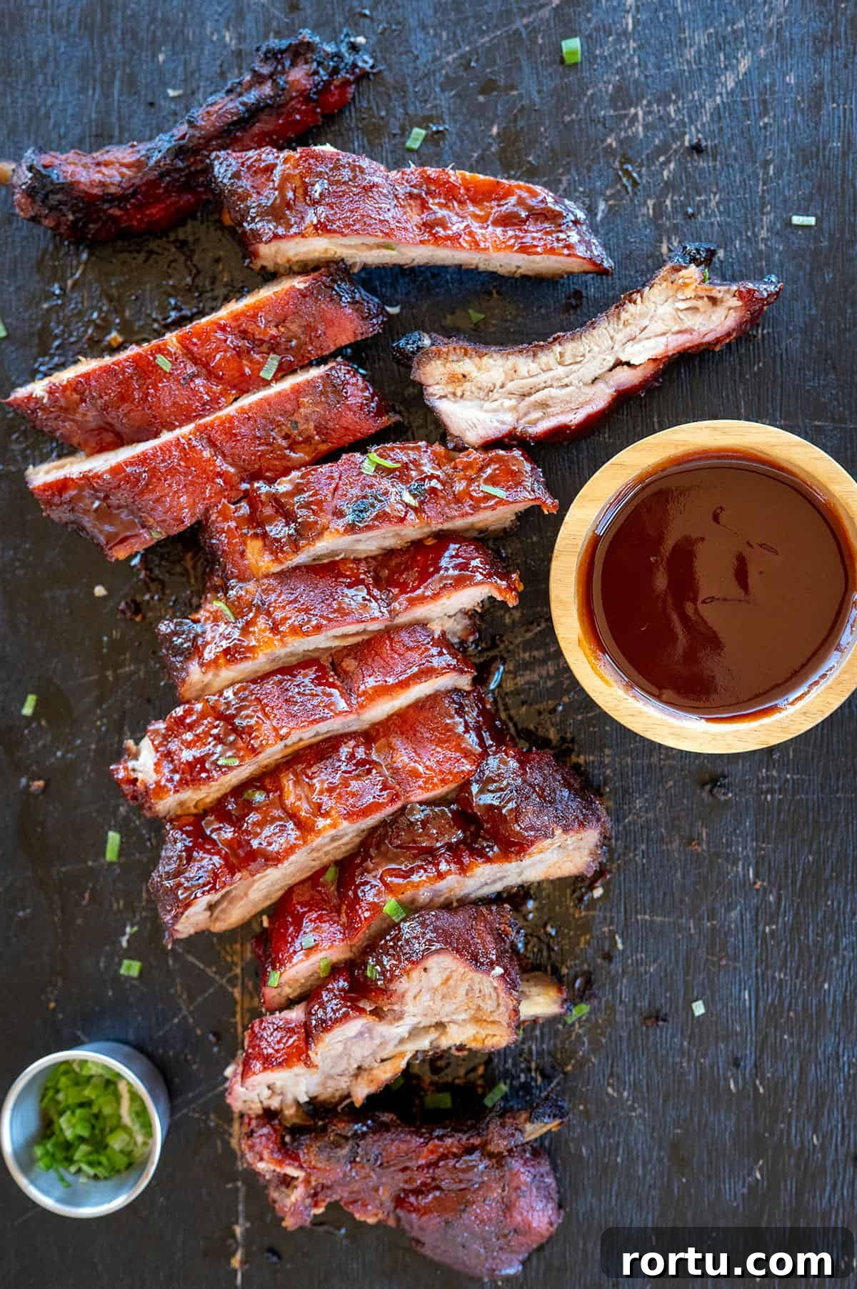 Smoked Baby Back Ribs on the Ninja FlexFlame Grill 9 sliced baby back ribs.
