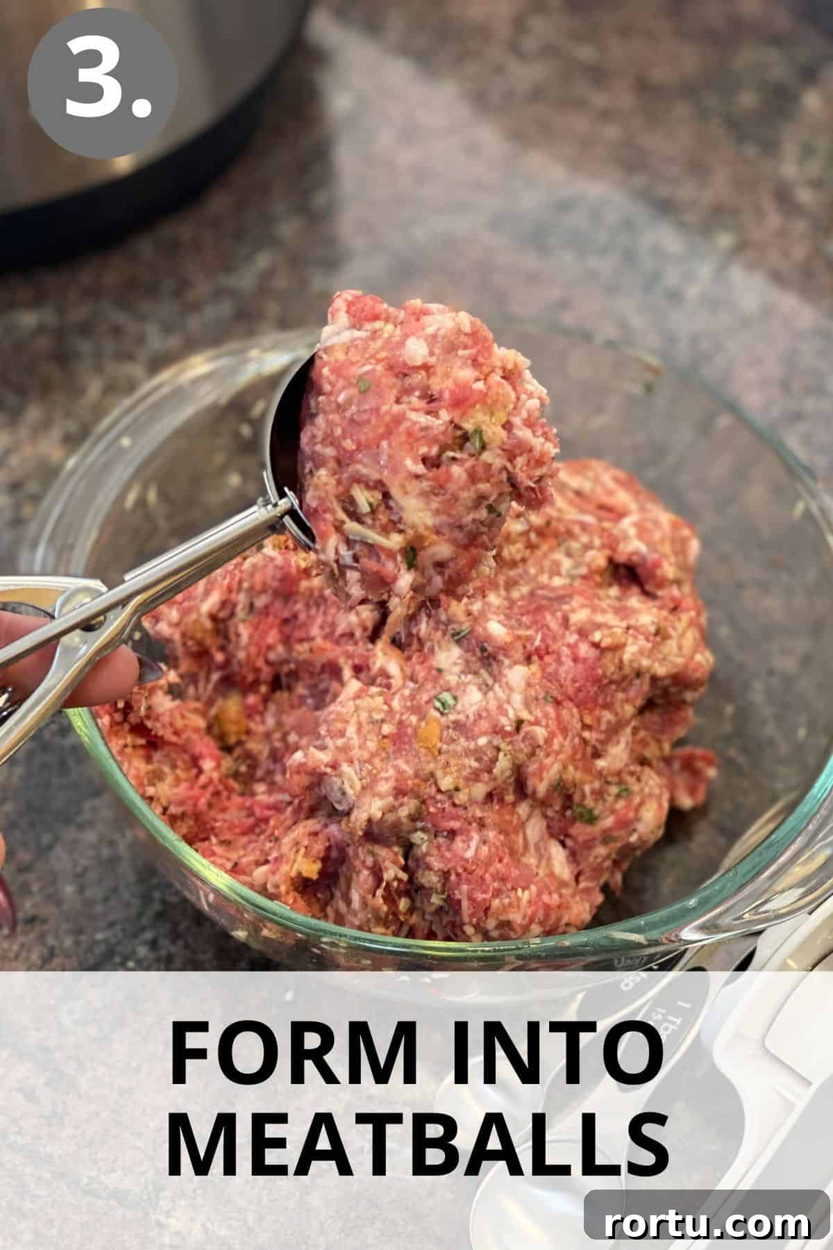 Easy Gluten Free Meatballs being made